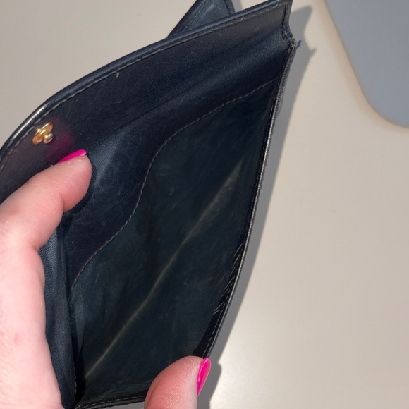 Gucci Black Gray Blue Gold Vintage Women's Wallet - Made in Italy - Picture 10 of 16